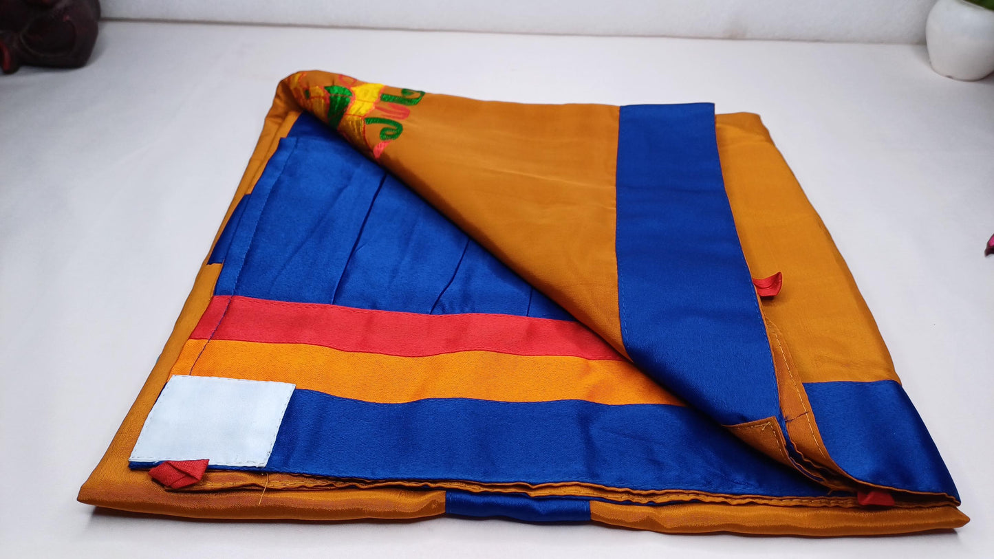 Traditional Handmade Tibetan 8 Auspicious Symbol Embroidered Tibetan Door Curtain,Buddhist 8 Lucky Signs Symbol Altar Room Door Hanging