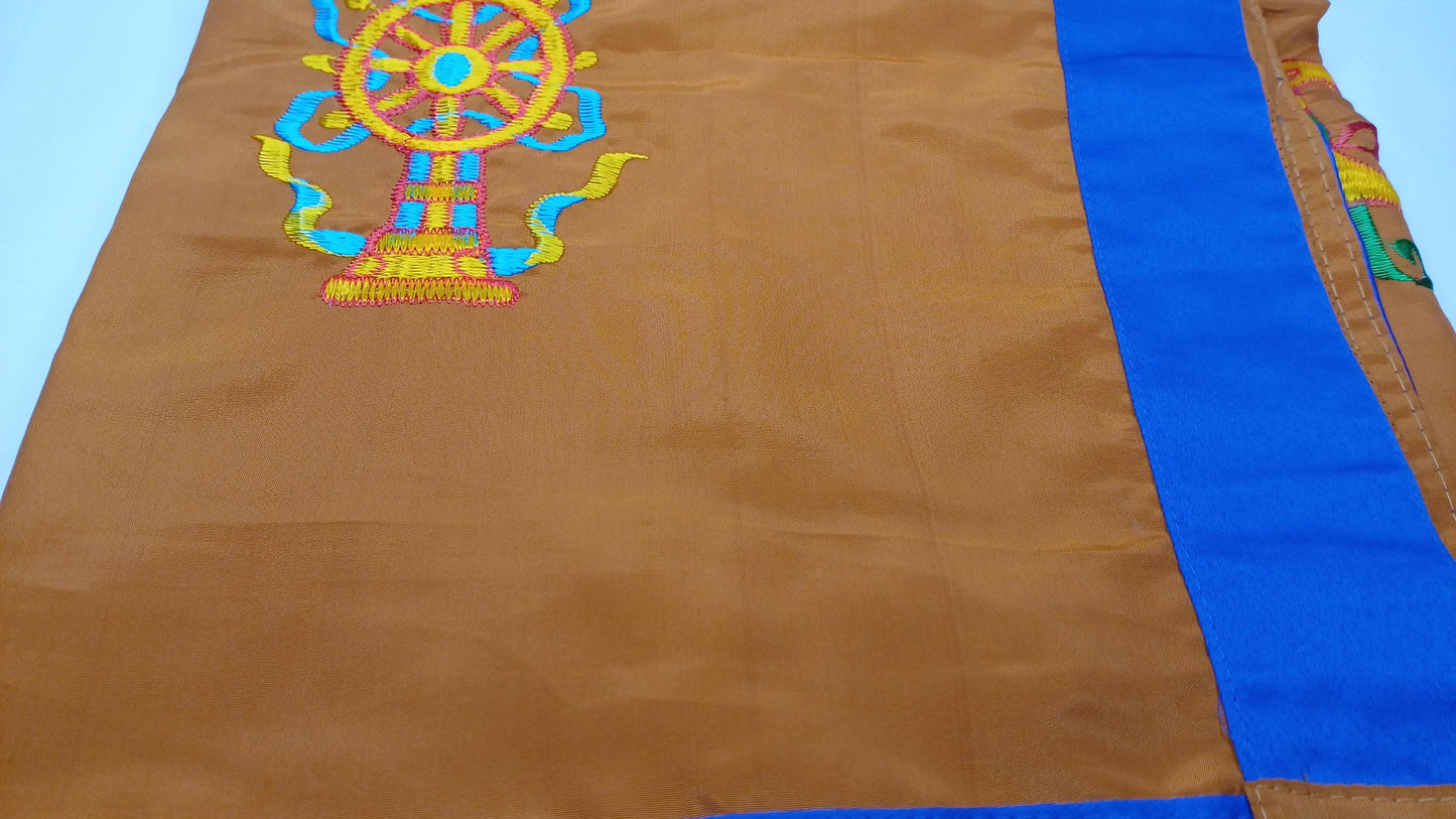 Traditional Handmade Tibetan 8 Auspicious Symbol Embroidered Tibetan Door Curtain,Buddhist 8 Lucky Signs Symbol Altar Room Door Hanging