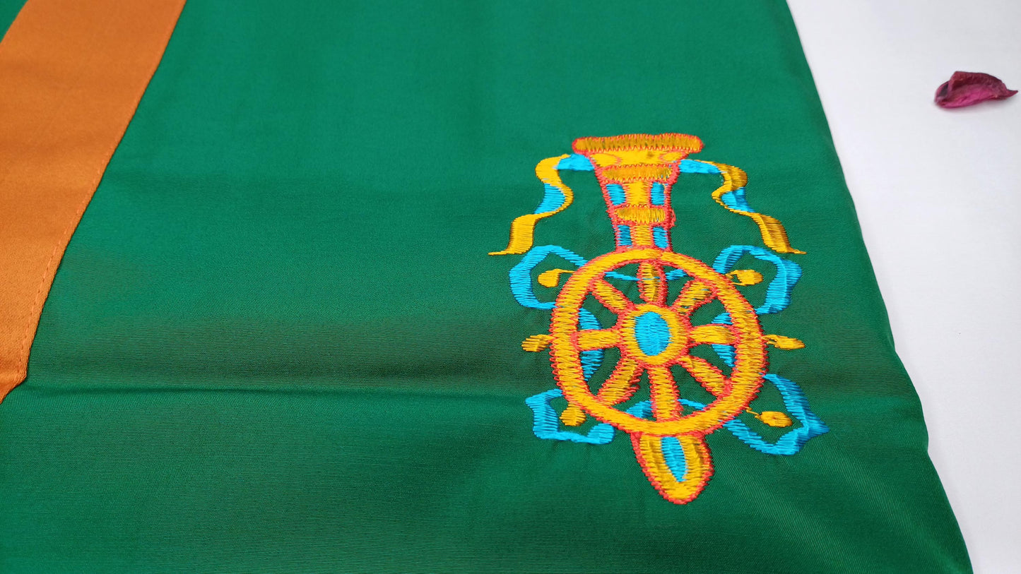 Traditional Handmade Tibetan 8 Auspicious Symbol Embroidered Tibetan Door Curtain,Buddhist 8 Lucky Signs Symbol Altar Room Door Hanging