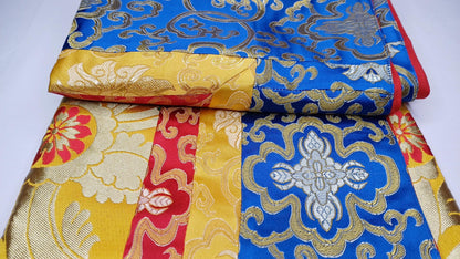 Handmade Multi-Color Tibetan Buddhist Ashtamangala Budha Silk Brocade Tibetan Altar/Shrine Table Cloth,Zen Buddhist Tibetan Table Runner