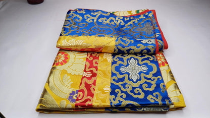 Handmade Multi-Color Tibetan Buddhist Ashtamangala Budha Silk Brocade Tibetan Altar/Shrine Table Cloth,Zen Buddhist Tibetan Table Runner