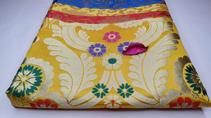 Handmade Multi-Color Tibetan Buddhist Ashtamangala Budha Silk Brocade Tibetan Altar/Shrine Table Cloth,Zen Buddhist Tibetan Table Runner