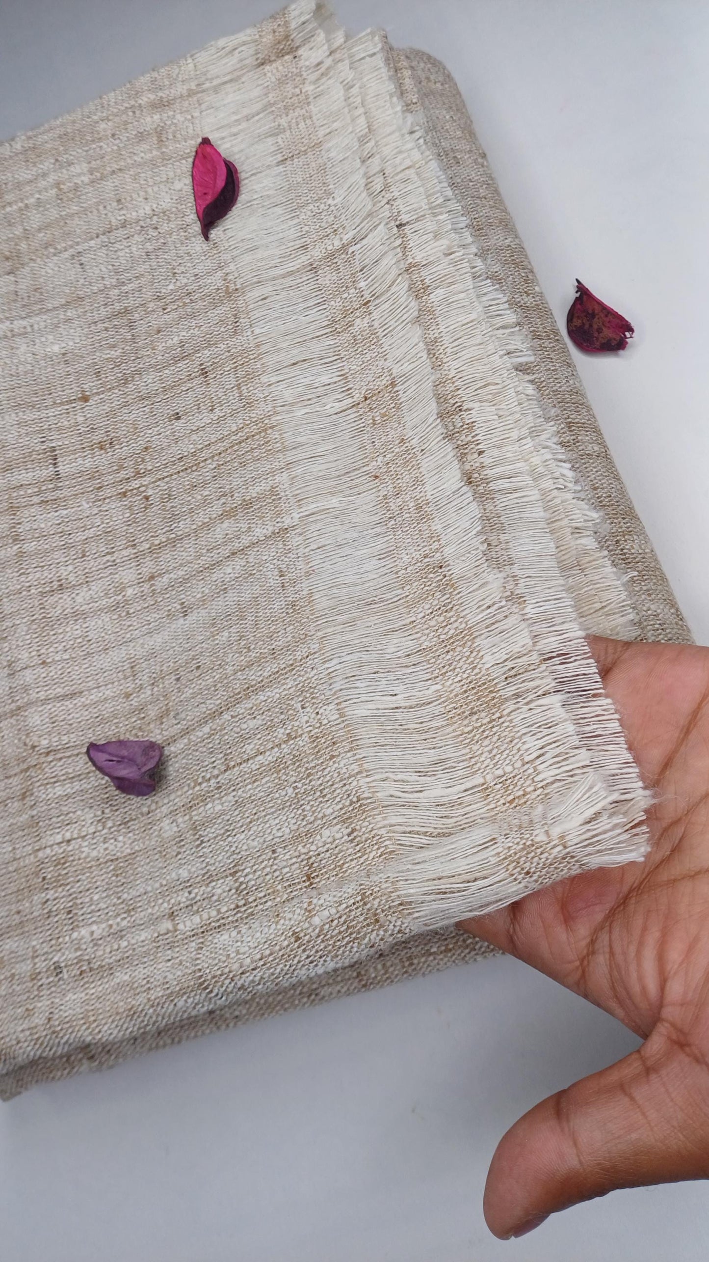 SHAMAN X-Large Handspun/Handwoven Non-Violent Pure Raw Eri Silk Meditation Shawl,Peace Silk Scarf,Ethical Silk Tantrik Buddhist Prayer Wrap