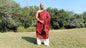 MAHAKAAL X-Large Handwoven Stripe Design Burgundy Red Buddhist Pure Himalayan SheepW ool Meditation Shawl/Wrap/Zen,Himalayan Prayer Blanket