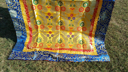 Handmade Multi-Color Tibetan Buddhist Ashtamangala Budha Silk Brocade Tibetan Altar/Shrine Table Cloth,Zen Buddhist Tibetan Table Runner