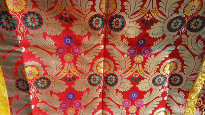Handmade Multi-Color Tibetan Buddhist Ashtamangala Budha Silk Brocade Tibetan Altar/Shrine Table Cloth,Zen Buddhist Tibetan Table Runner