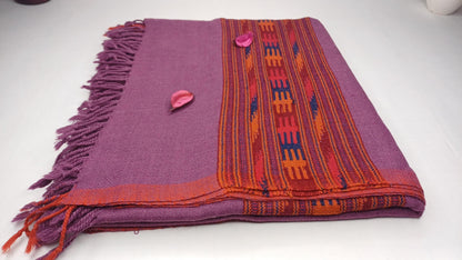 PARVATI Handwoven Purple Color Pure Himalayan Yak Wool Prayer Shawl,Yak Wool Meditation Wrap,Tibetan Yak Wool Blanket,Himalayan Yak Wrap/Zen