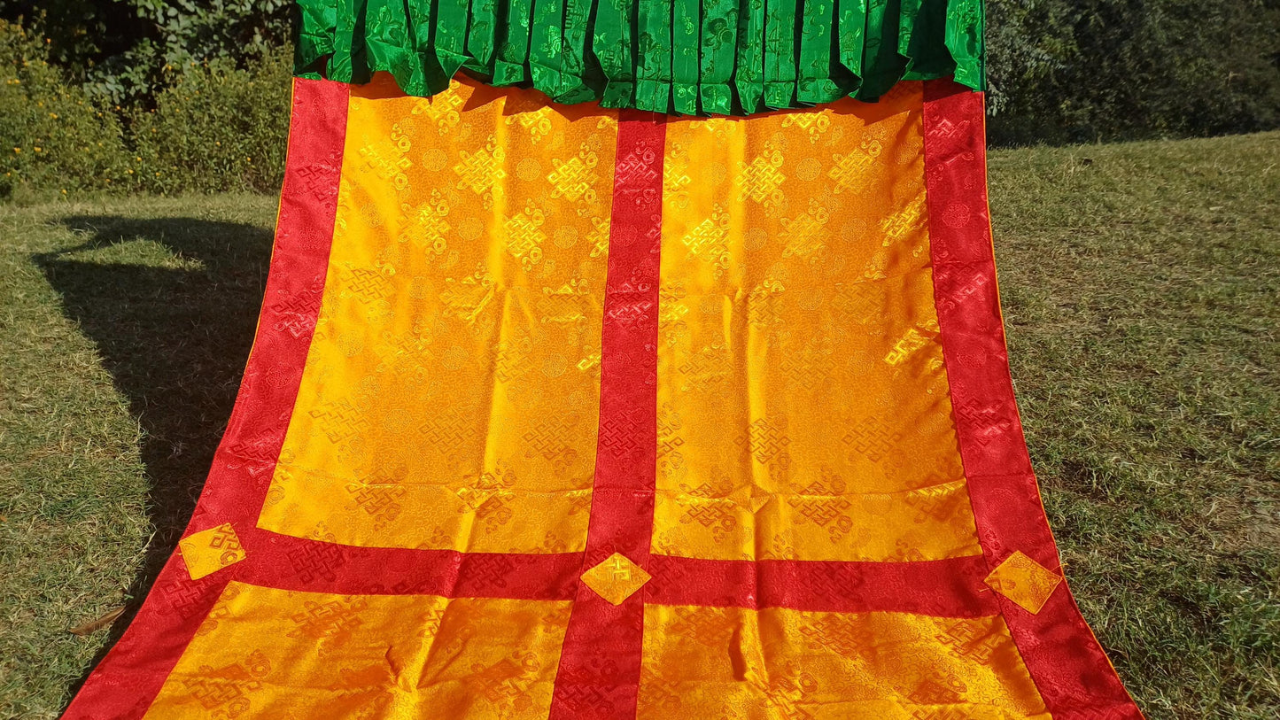 Traditional Tibetan Brocade Silk Border Buddhist Door Curtain,Tibetan Door Curtain,Buddhist Altar Room Door Hanging,Himalayan Home Decore