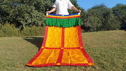 Traditional Tibetan Brocade Silk Border Buddhist Door Curtain,Tibetan Door Curtain,Buddhist Altar Room Door Hanging,Himalayan Home Decore