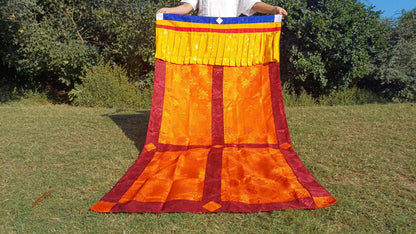 Traditional Tibetan Brocade Silk Border Buddhist Door Curtain,Tibetan Door Curtain,Buddhist Altar Room Door Hanging,Himalayan Home Decore