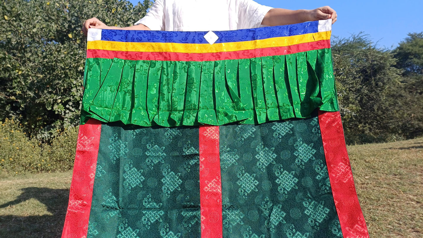 Traditional Tibetan Brocade Silk Border Buddhist Door Curtain,Tibetan Door Curtain,Buddhist Altar Room Door Hanging,Himalayan Home Decore