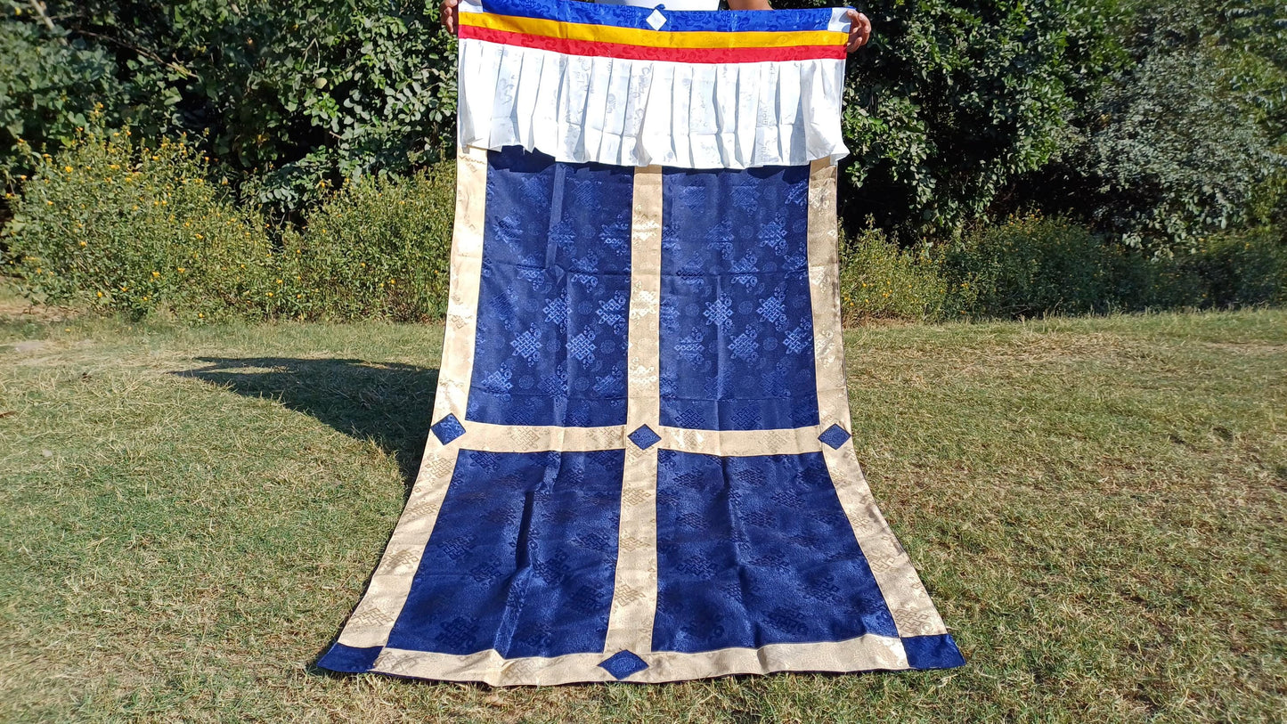 Traditional Tibetan Brocade Silk Border Buddhist Door Curtain,Tibetan Door Curtain,Buddhist Altar Room Door Hanging,Himalayan Home Decore