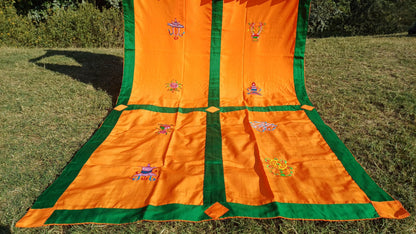 Traditional Handmade Tibetan 8 Auspicious Symbol Embroidered Tibetan Door Curtain,Buddhist 8 Lucky Signs Symbol Altar Room Door Hanging