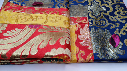 Handmade Multi-Color Tibetan Buddhist Ashtamangala Budha Silk Brocade Tibetan Altar/Shrine Table Cloth,Zen Buddhist Tibetan Table Runner