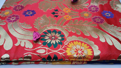 Handmade Multi-Color Tibetan Buddhist Ashtamangala Budha Silk Brocade Tibetan Altar/Shrine Table Cloth,Zen Buddhist Tibetan Table Runner