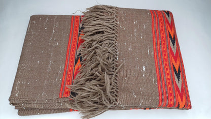 Handspun Handwoven Pure Himalayan Yak Wool Shawl,Oversized Yak Scarf,Ethnic Indian Yak Stole,Tibetan Yak Wool,Embroidered Himalayan Yak Wrap
