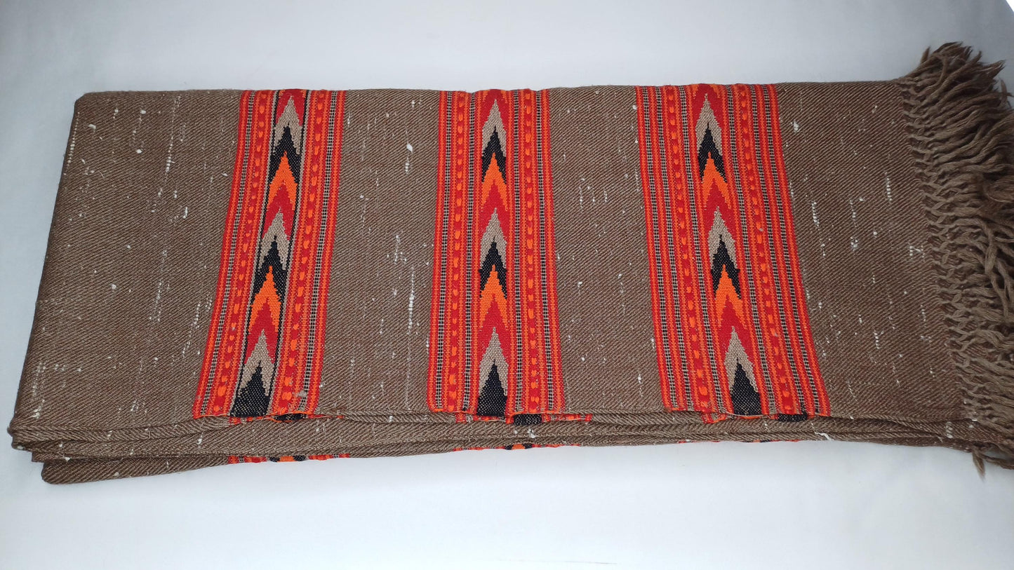 Handspun Handwoven Pure Himalayan Yak Wool Shawl,Oversized Yak Scarf,Ethnic Indian Yak Stole,Tibetan Yak Wool,Embroidered Himalayan Yak Wrap