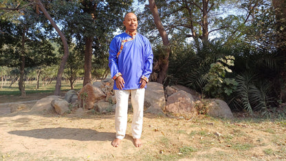 Traditional Tibetan Brocade Design Cotton Buddhist Yogi Shirt,Tibetan Meditation Shirt,Ethnic Tibetan  Long Sleeve Buddhist Prayer Cloth