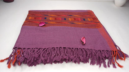 PARVATI Handwoven Purple Color Pure Himalayan Yak Wool Prayer Shawl,Yak Wool Meditation Wrap,Tibetan Yak Wool Blanket,Himalayan Yak Wrap/Zen