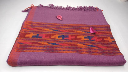 PARVATI Handwoven Purple Color Pure Himalayan Yak Wool Prayer Shawl,Yak Wool Meditation Wrap,Tibetan Yak Wool Blanket,Himalayan Yak Wrap/Zen