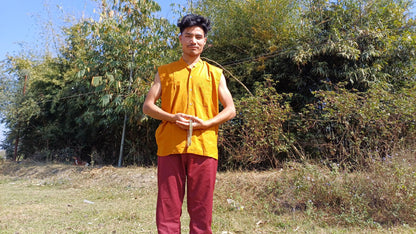 Organic Cotton Maroon Tibetan Buddhist Monk Shirt,Monk Blouse,Buddhist Monk Shirt,Nun Meditation Top,Temple clothing,Spiritual fabric