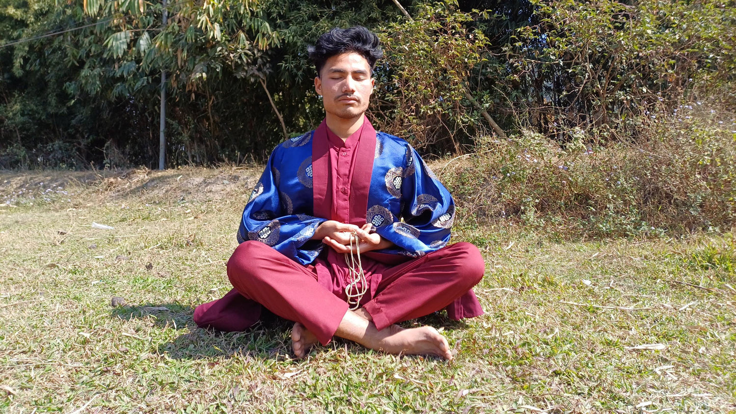 Layman Custom-Made Tibetan Buddhist Robe Set,Zen Monastry Style Spiritual Costumes,Buddhist Meditation Dress,Buddhist Meditation Clothing