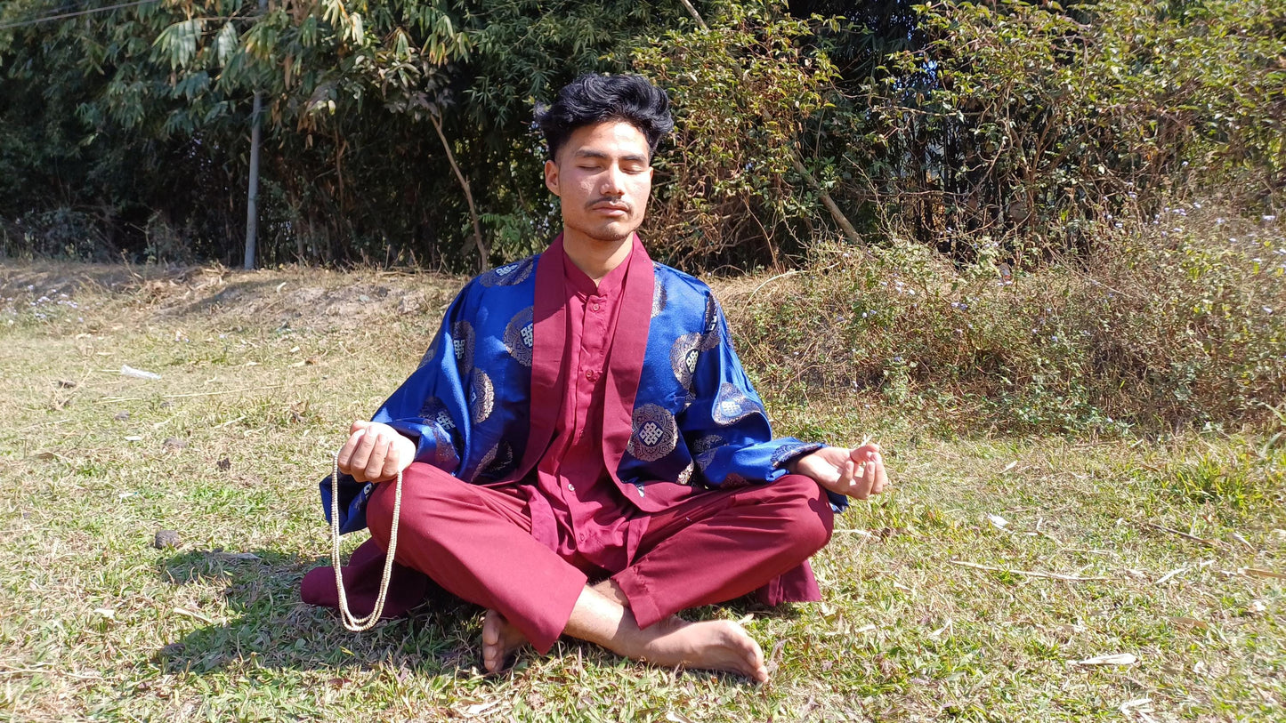 Layman Custom-Made Tibetan Buddhist Robe Set,Zen Monastry Style Spiritual Costumes,Buddhist Meditation Dress,Buddhist Meditation Clothing