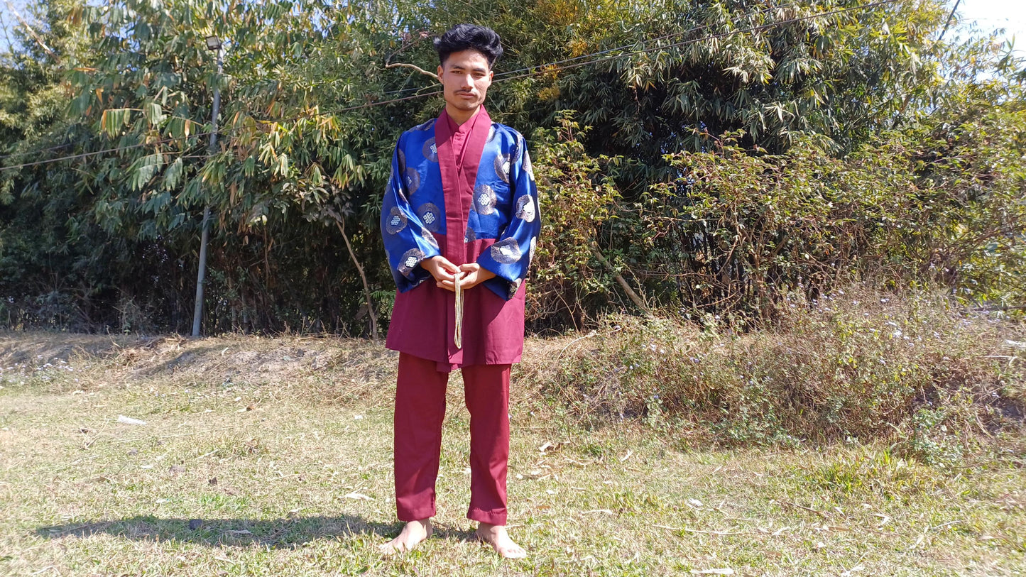 Layman Custom-Made Tibetan Buddhist Robe Set,Zen Monastry Style Spiritual Costumes,Buddhist Meditation Dress,Buddhist Meditation Clothing