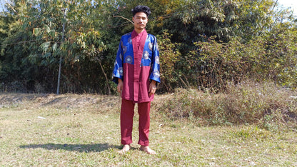 Layman Custom-Made Tibetan Buddhist Robe Set,Zen Monastry Style Spiritual Costumes,Buddhist Meditation Dress,Buddhist Meditation Clothing