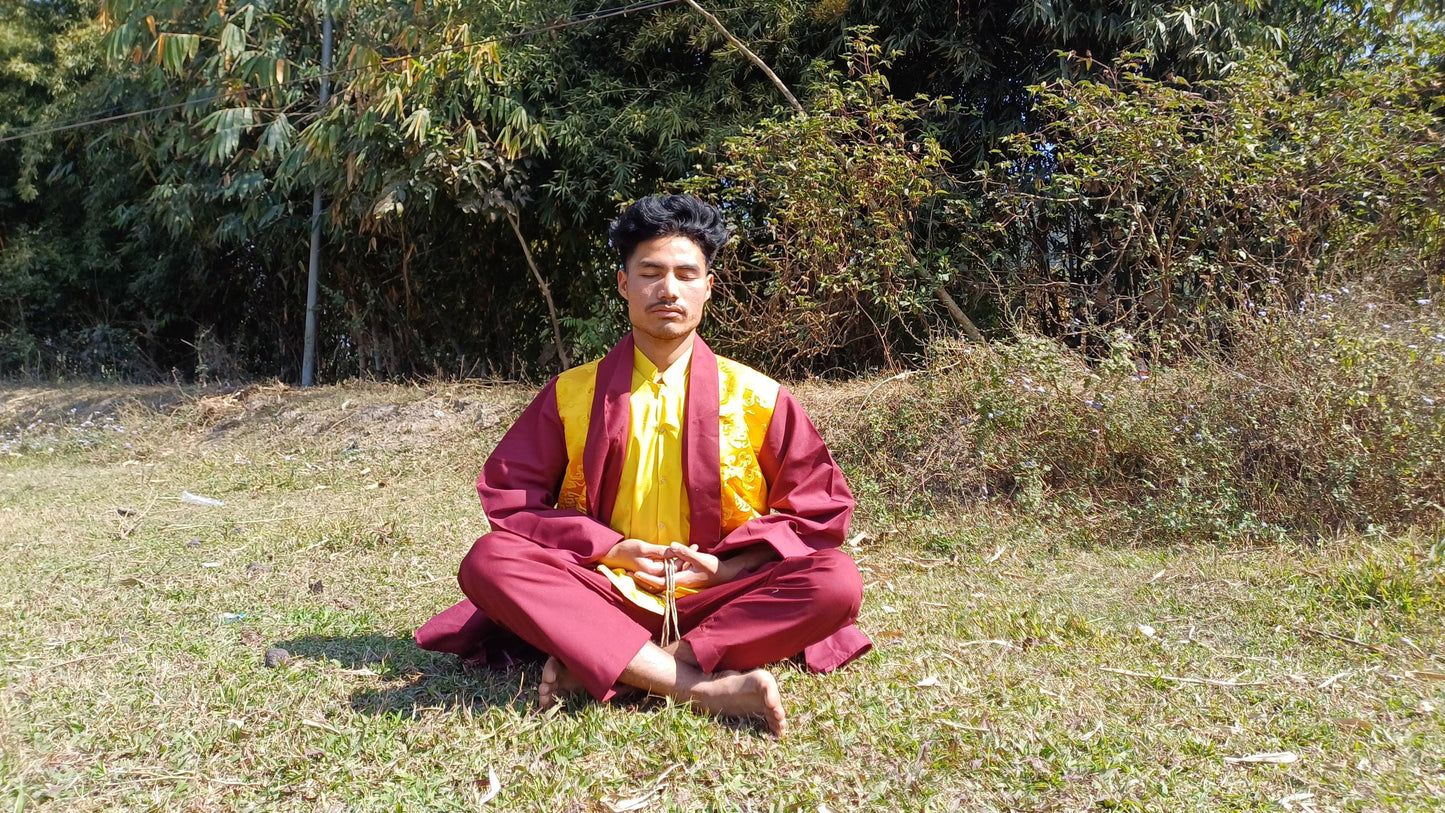 Layman Custom-Made Tibetan Buddhist Robe Set,Zen Monastry Style Spiritual Costumes,Buddhist Meditation Dress,Buddhist Meditation Clothing
