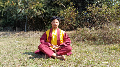 Layman Custom-Made Tibetan Buddhist Robe Set,Zen Monastry Style Spiritual Costumes,Buddhist Meditation Dress,Buddhist Meditation Clothing
