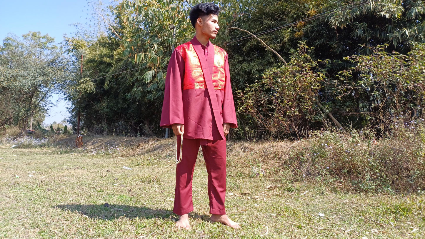 Tibetan Buddhist Monk Robe Set, Monk Robe,Monastry style,Buddhist Meditation Dress,Buddhis Monk Costumes,Temple Clothes,Spiritual Clothing
