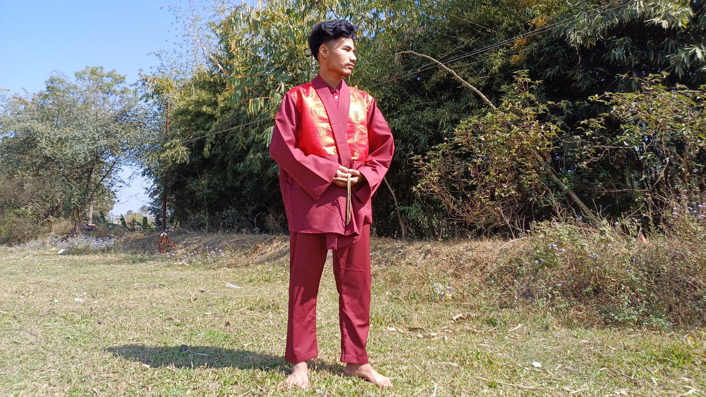 Tibetan Buddhist Monk Robe Set, Monk Robe,Monastry style,Buddhist Meditation Dress,Buddhis Monk Costumes,Temple Clothes,Spiritual Clothing