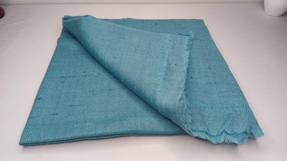 Handwoven Ethical Aqua Blue Pure Himalayan Yak Wool Meditation Shawl,YakWool Prayer Scarf,Yak Wool Blanket,Ethnic Indian Yak Meditation Wrap