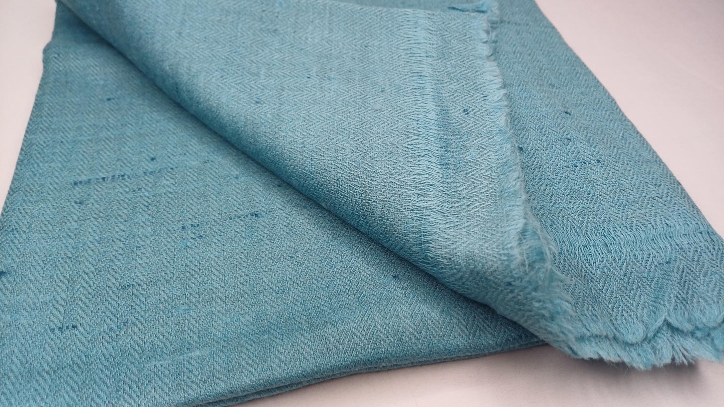 Handwoven Ethical Aqua Blue Pure Himalayan Yak Wool Meditation Shawl,YakWool Prayer Scarf,Yak Wool Blanket,Ethnic Indian Yak Meditation Wrap