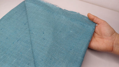 Handwoven Ethical Aqua Blue Pure Himalayan Yak Wool Meditation Shawl,YakWool Prayer Scarf,Yak Wool Blanket,Ethnic Indian Yak Meditation Wrap