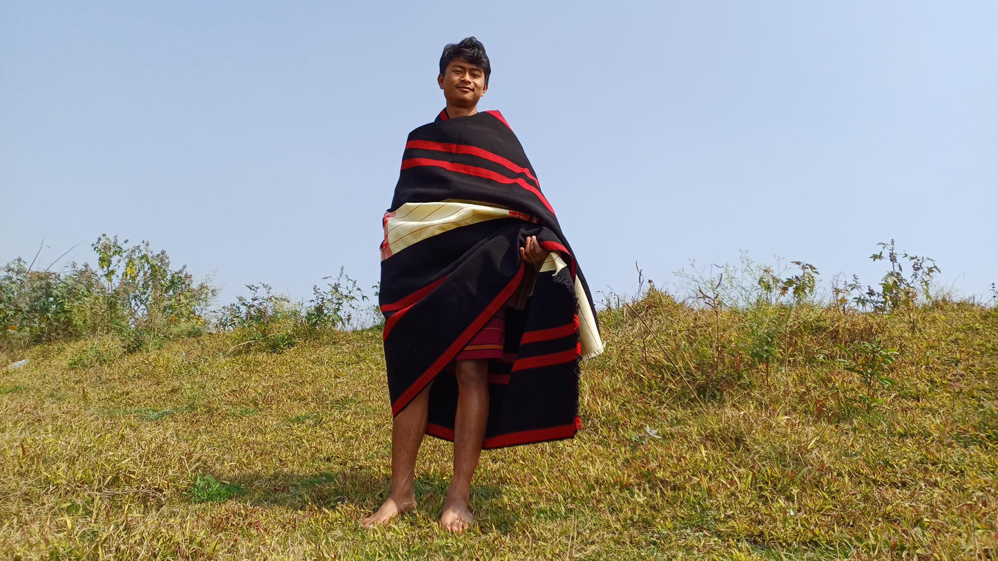 Handwoven Naga Tribes Traditional Blanket,Native Indians Shawl,Ethnic Embroidery Tribal Throw Blanket/Wrap,Tribal Home Decor,Earthy Clothing