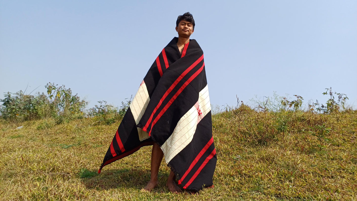 Handwoven Naga Tribes Traditional Blanket,Native Indians Shawl,Ethnic Embroidery Tribal Throw Blanket/Wrap,Tribal Home Decor,Earthy Clothing