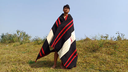 Handwoven Naga Tribes Traditional Blanket,Native Indians Shawl,Ethnic Embroidery Tribal Throw Blanket/Wrap,Tribal Home Decor,Earthy Clothing