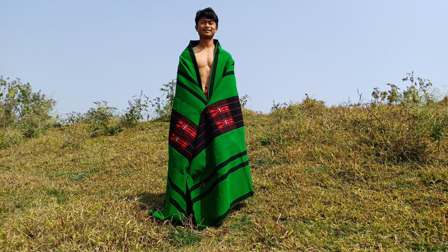 Handwoven Naga Tribes Traditional Blanket,Native Indians Shawl,Ethnic Embroidery Tribal Throw Blanket/Wrap,Tribal Home Decor,Earthy Clothing