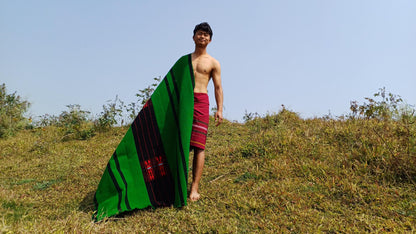 Handwoven Naga Tribes Traditional Blanket,Native Indians Shawl,Ethnic Embroidery Tribal Throw Blanket/Wrap,Tribal Home Decor,Earthy Clothing