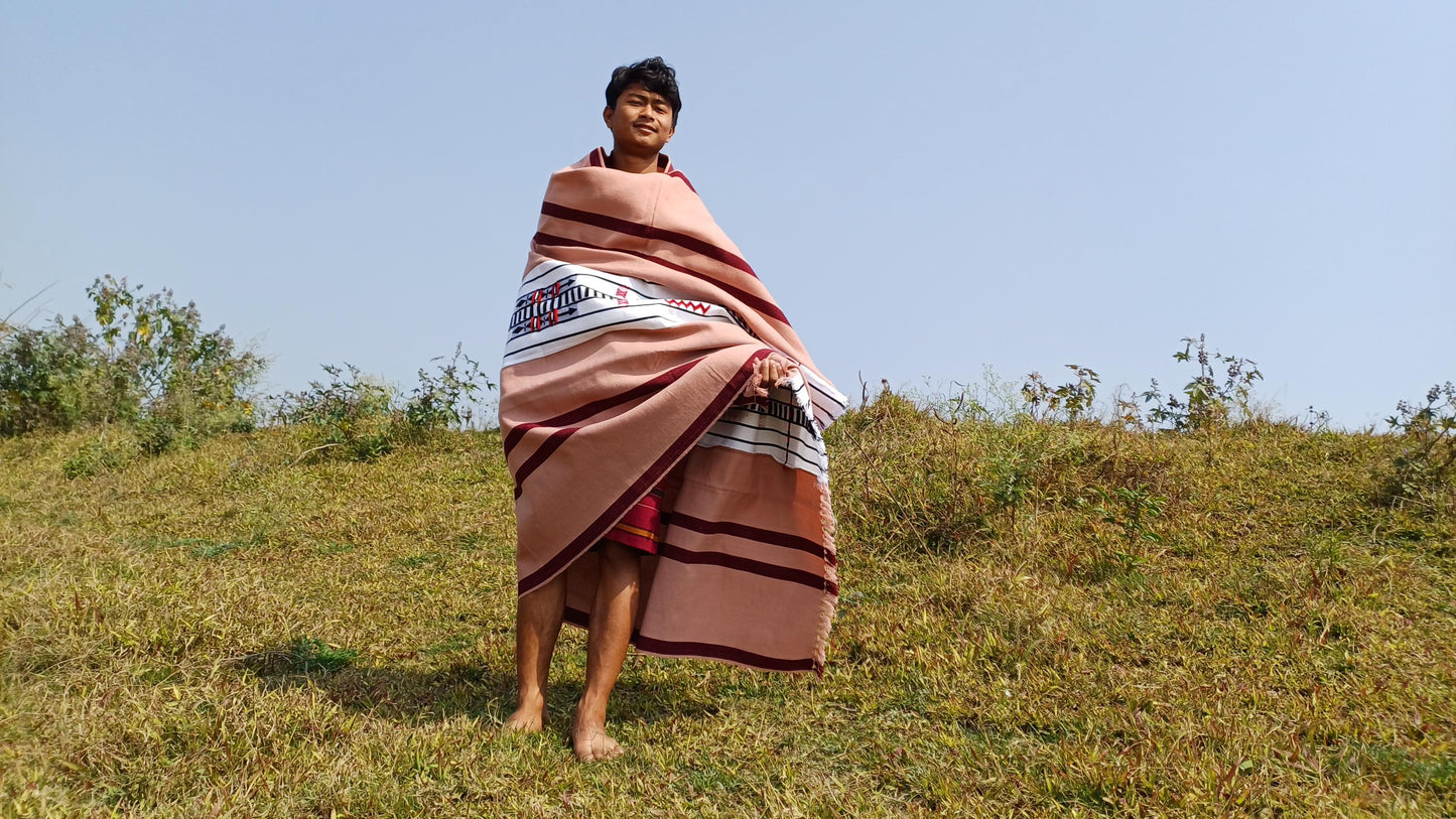 Handwoven Naga Tribes Traditional Blanket,Native Indians Shawl,Ethnic Embroidery Tribal Throw Blanket/Wrap,Tribal Home Decor,Earthy Clothing