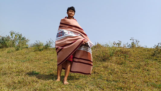 Handwoven Naga Tribes Traditional Blanket,Native Indians Shawl,Ethnic Embroidery Tribal Throw Blanket/Wrap,Tribal Home Decor,Earthy Clothing