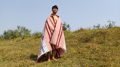 Handwoven Naga Tribes Traditional Blanket,Native Indians Shawl,Ethnic Embroidery Tribal Throw Blanket/Wrap,Tribal Home Decor,Earthy Clothing