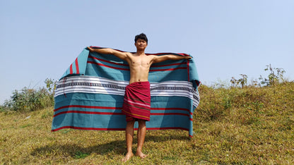 Handwoven Naga Tribes Traditional Blanket,Native Indians Shawl,Ethnic Embroidery Tribal Throw Blanket/Wrap,Tribal Home Decor,Earthy Clothing