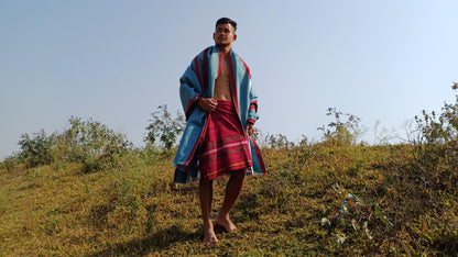 Handwoven Naga Tribes Traditional Blanket,Native Indians Shawl,Ethnic Embroidery Tribal Throw Blanket/Wrap,Tribal Home Decor,Earthy Clothing
