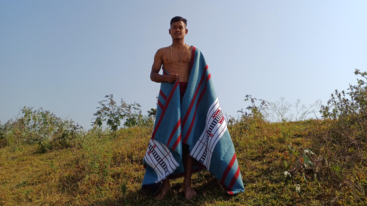 Handwoven Naga Tribes Traditional Blanket,Native Indians Shawl,Ethnic Embroidery Tribal Throw Blanket/Wrap,Tribal Home Decor,Earthy Clothing