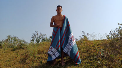 Handwoven Naga Tribes Traditional Blanket,Native Indians Shawl,Ethnic Embroidery Tribal Throw Blanket/Wrap,Tribal Home Decor,Earthy Clothing