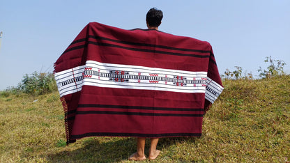 Handwoven Naga Tribes Traditional Blanket,Native Indians Shawl,Ethnic Embroidery Tribal Throw Blanket/Wrap,Tribal Home Decor,Earthy Clothing