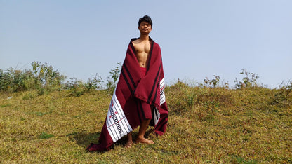 Handwoven Naga Tribes Traditional Blanket,Native Indians Shawl,Ethnic Embroidery Tribal Throw Blanket/Wrap,Tribal Home Decor,Earthy Clothing